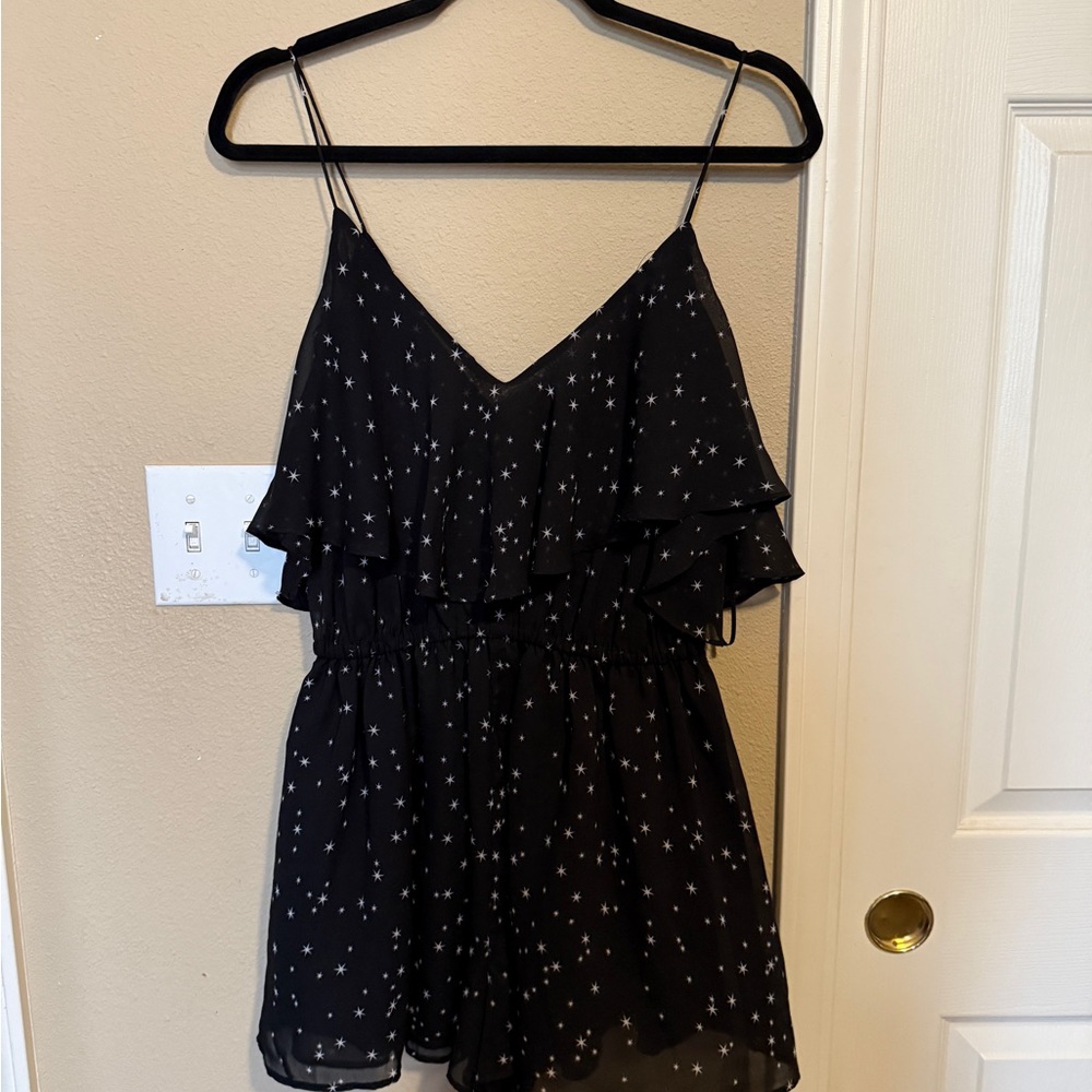 Tobi Black Star Print Romper